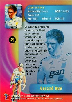 1997 Eurostar Tour de France #49 Gerard Rue Back